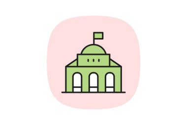 Belediye Binası, vektör, piksel mükemmel, illüstratör dosyası