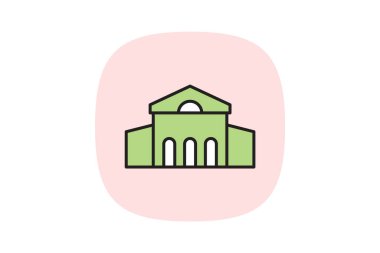 Müze Binası, vektör, piksel mükemmel, illüstratör dosyası