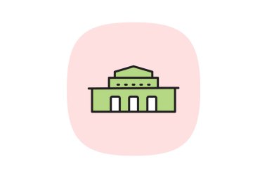 Tiyatro Binası, vektör, piksel mükemmel, illüstratör dosyası