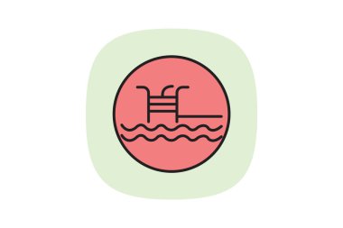 Yüzme Havuzu Kompleksi, vektör, piksel mükemmel, illüstratör dosyası