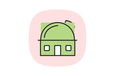 Gözlemevi Binası, vektör, piksel mükemmel, illüstratör dosyası