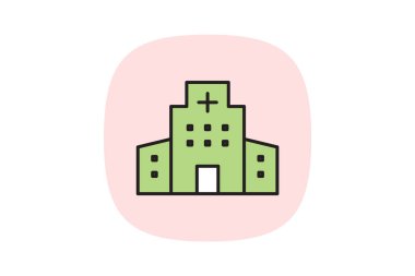 Klinik Binası, vektör, piksel mükemmel, illüstratör dosyası