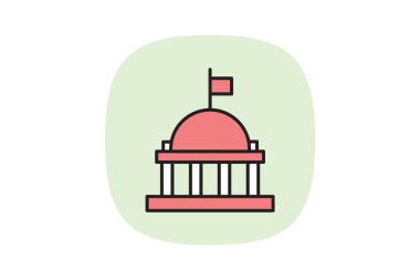 Yüksek Mahkeme Binası, vektör, piksel mükemmel, illüstratör dosyası