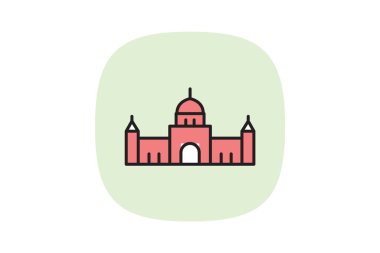 Saray Binası, vektör, piksel mükemmel, illüstratör dosyası