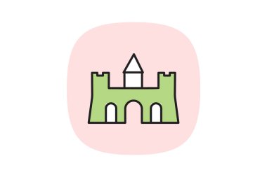 Castle Building, vektör, piksel mükemmel, illüstratör dosyası