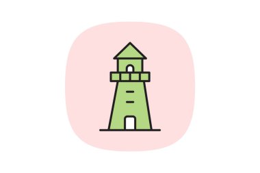 Watchtower Binası, vektör, piksel mükemmel, illüstratör dosyası