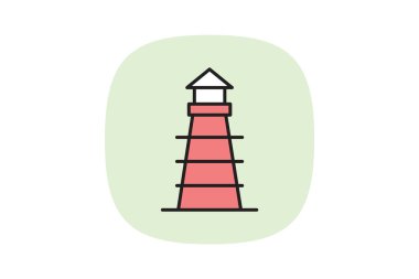 Deniz feneri binası, vektör, piksel mükemmel, illüstratör dosyası