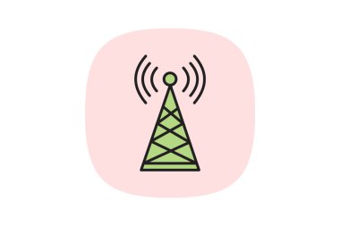 Yayın kulesi, vektör, piksel mükemmel, illüstratör dosyası