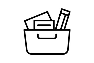 Ofis Malzeme Kutusu, vektör, piksel mükemmel, illüstratör dosyası