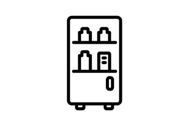 Ofis Meşrubat Buzdolabı, vektör, piksel mükemmel, illüstratör dosyası