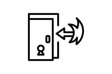 Ofis Yangın Çıkış Kapısı, vektör, piksel mükemmel, illüstratör dosyası