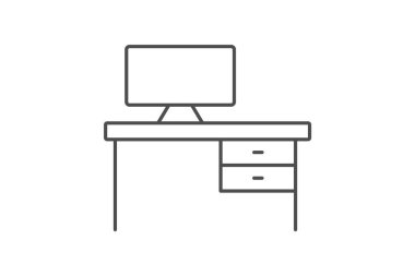 Bilgisayar Masası, vektör, piksel mükemmel, illüstratör dosyası