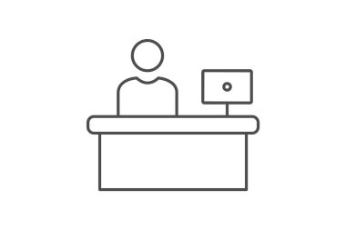 Resepsiyon Masası, vektör, piksel mükemmel, illüstratör dosyası