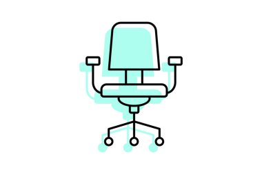 Ofis Sandalyesi, vektör, piksel mükemmel, illüstratör dosyası