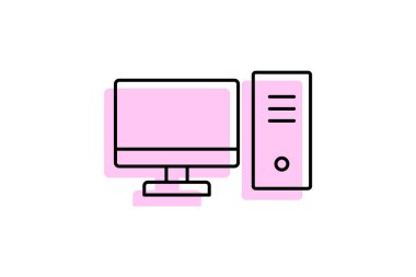 Masaüstü Bilgisayar Ayarları, vektör, piksel mükemmel, illüstratör dosyası