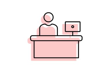 Resepsiyon Masası, vektör, piksel mükemmel, illüstratör dosyası