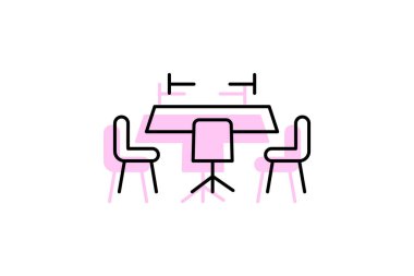 Konferans Odası Masası, vektör, piksel mükemmel, illüstratör dosyası