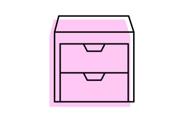 Ofis Çekmecesi, vektör, piksel mükemmel, illüstratör dosyası