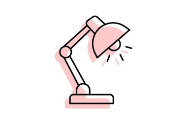 Masa lambası, vektör, piksel mükemmel, çizer dosyası