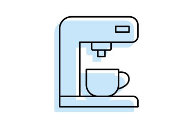 Kahve makinesi, vektör, piksel mükemmel, illüstratör dosyası