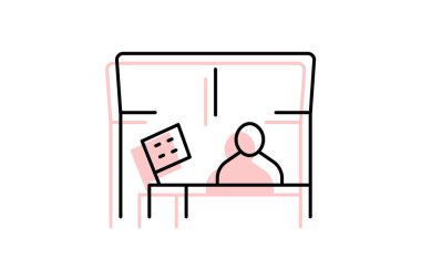 Ofis Penceresi, vektör, piksel mükemmel, illüstratör dosyası