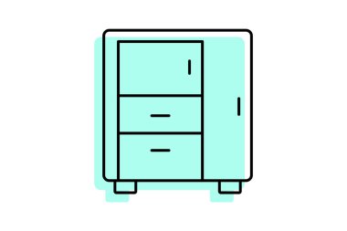 Mutfak Kabinesi, vektör, piksel mükemmel, illüstratör dosyası