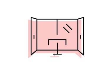 Ofis Cam Bölümü, vektör, piksel mükemmel, illüstratör dosyası