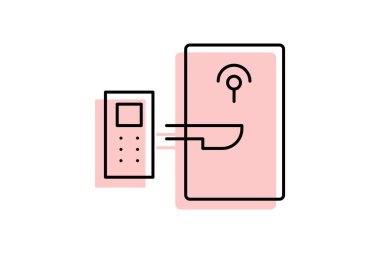 Ofis Erişim Kontrolü, vektör, piksel mükemmel, illüstratör dosyası
