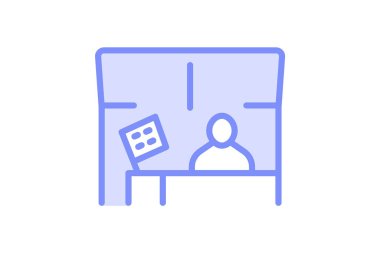 Ofis Penceresi, vektör, piksel mükemmel, illüstratör dosyası