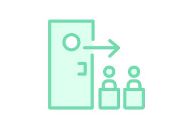 Buluşma odası kapısı, vektör, piksel mükemmel, illüstratör dosyası