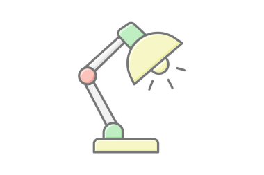 Masa lambası, vektör, piksel mükemmel, çizer dosyası