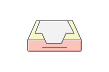 Kağıt tepsi, vektör, piksel mükemmel, illüstratör dosyası