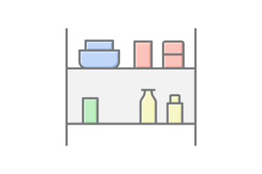 Ofis Kileri Rafı, vektör, piksel mükemmel, illüstratör dosyası