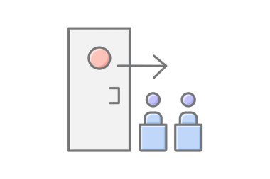 Buluşma odası kapısı, vektör, piksel mükemmel, illüstratör dosyası