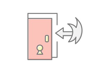 Ofis Yangın Çıkış Kapısı, vektör, piksel mükemmel, illüstratör dosyası