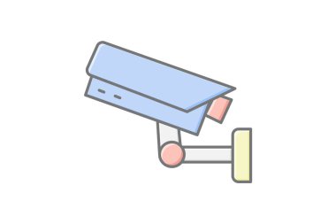 Ofis Güvenlik Kamerası, vektör, piksel mükemmel, illüstratör dosyası