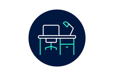 Ofis masası, vektör, piksel mükemmel, illüstratör dosyası