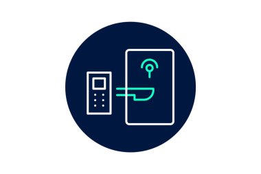 Ofis Erişim Kontrolü, vektör, piksel mükemmel, illüstratör dosyası