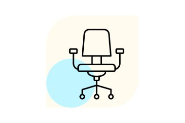 Ofis Sandalyesi, vektör, piksel mükemmel, illüstratör dosyası