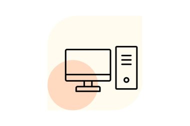 Masaüstü Bilgisayar Ayarları, vektör, piksel mükemmel, illüstratör dosyası