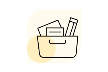 Ofis Malzeme Kutusu, vektör, piksel mükemmel, illüstratör dosyası