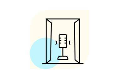 Akustik Booth, vektör, piksel mükemmel, illüstratör dosyası
