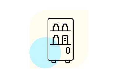 Ofis Meşrubat Buzdolabı, vektör, piksel mükemmel, illüstratör dosyası