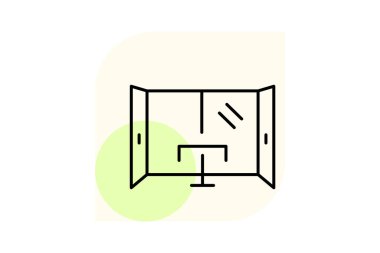 Ofis Cam Bölümü, vektör, piksel mükemmel, illüstratör dosyası