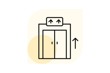 Office Lift (asansör), vektör, piksel mükemmel, illüstratör dosyası