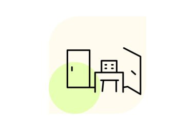 Ofis Koridoru, vektör, piksel mükemmel, illüstratör dosyası