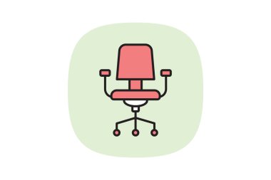 Ofis Sandalyesi, vektör, piksel mükemmel, illüstratör dosyası