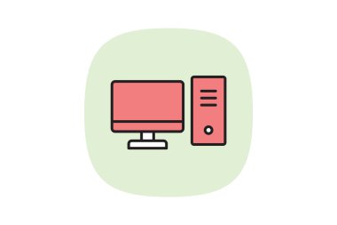 Masaüstü Bilgisayar Ayarları, vektör, piksel mükemmel, illüstratör dosyası