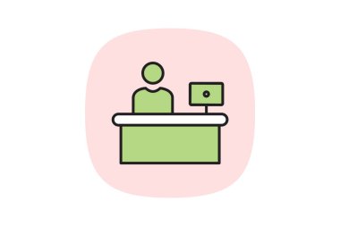 Resepsiyon Masası, vektör, piksel mükemmel, illüstratör dosyası