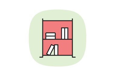 Kitaplık, vektör, piksel mükemmel, illüstratör dosyası